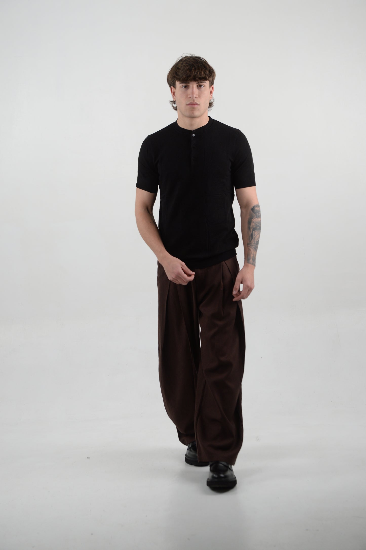 PANTALONE MISTO LINO BROWN