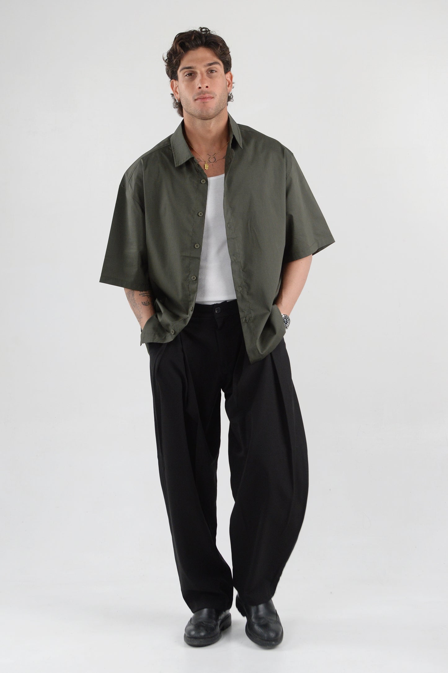 CAMICIA OVER VERDE