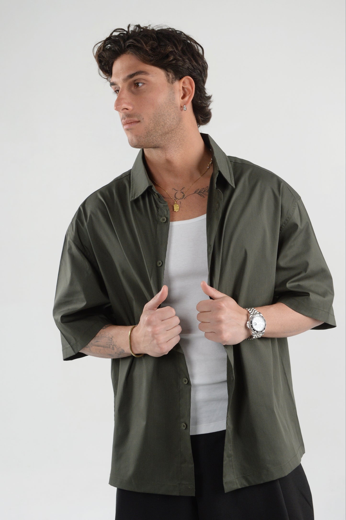 CAMICIA OVER VERDE