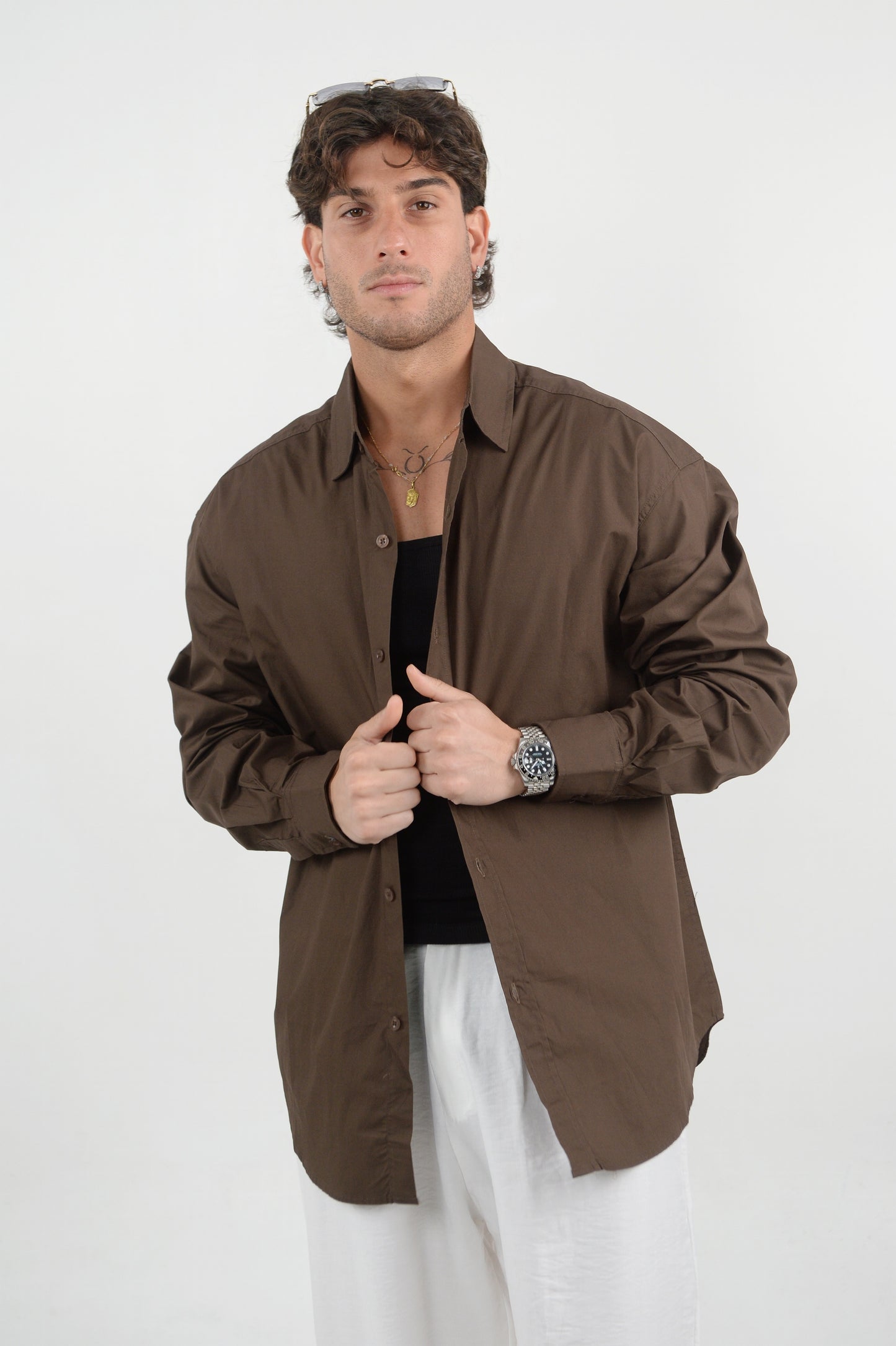 CAMICIA OVER MARRONE