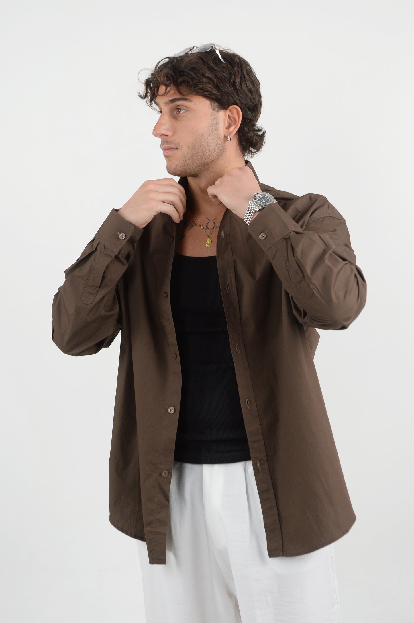 CAMICIA OVER MARRONE