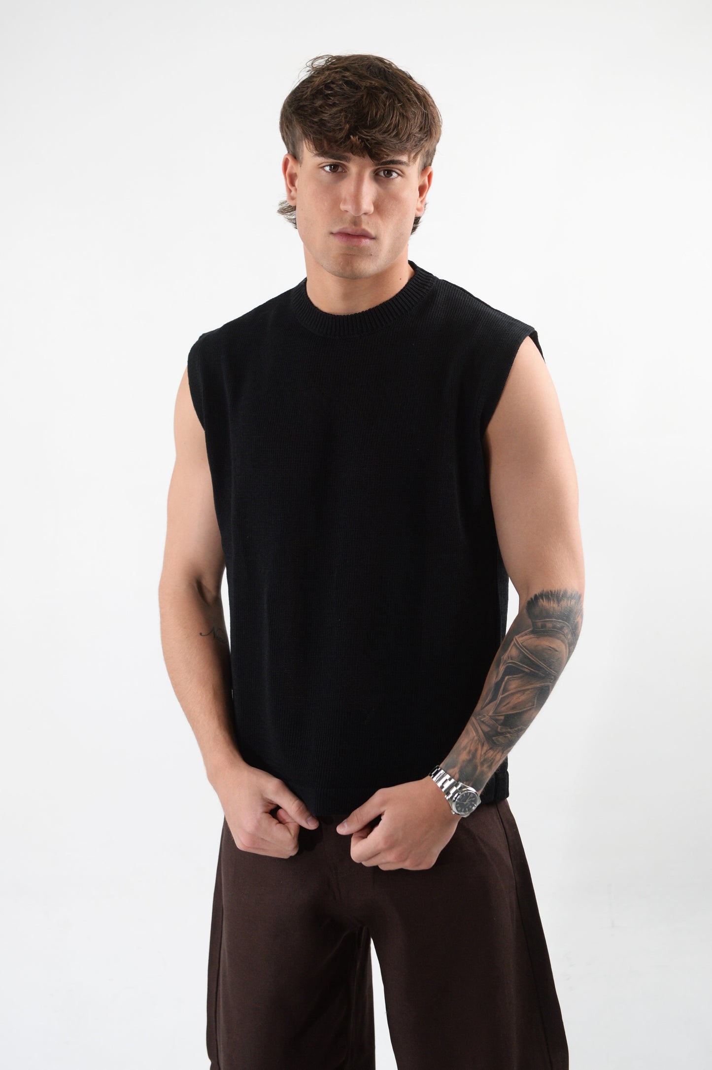 GILET BLACK IN FILO