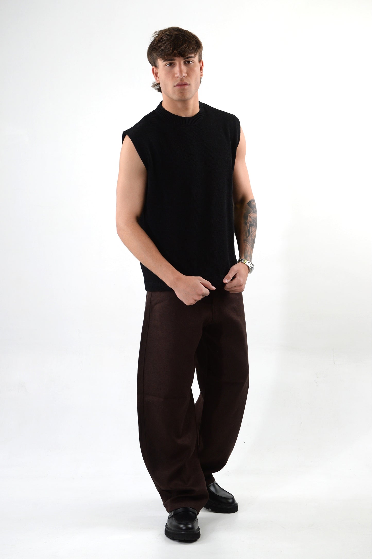 GILET BLACK IN FILO
