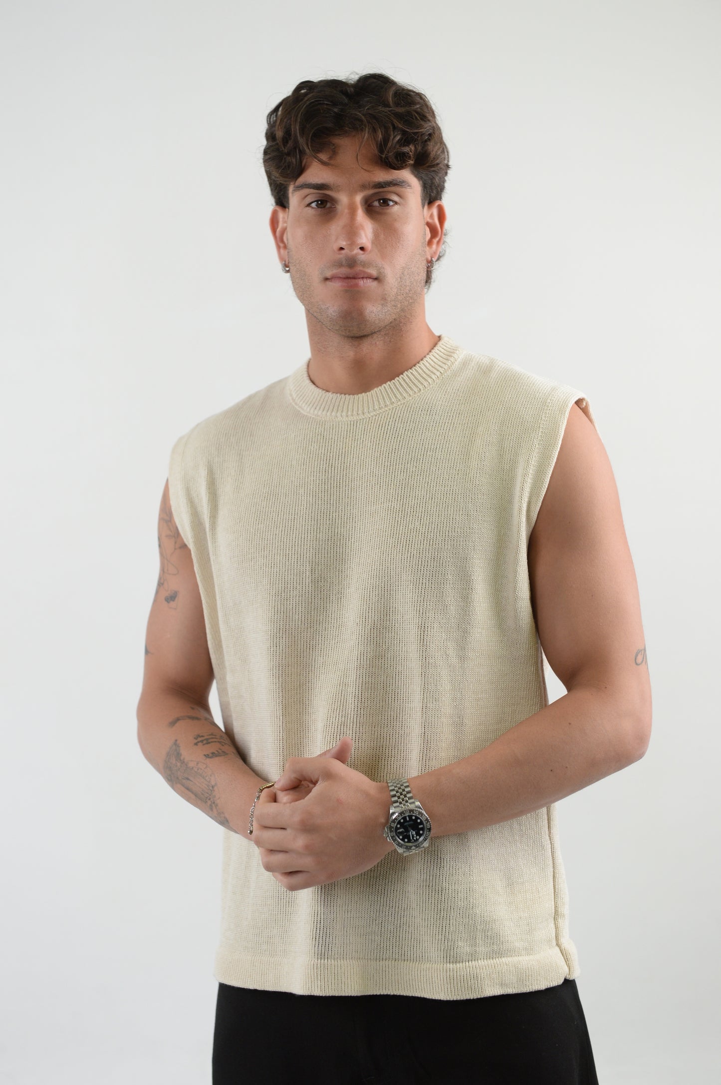 GILET BEIGE IN FILO