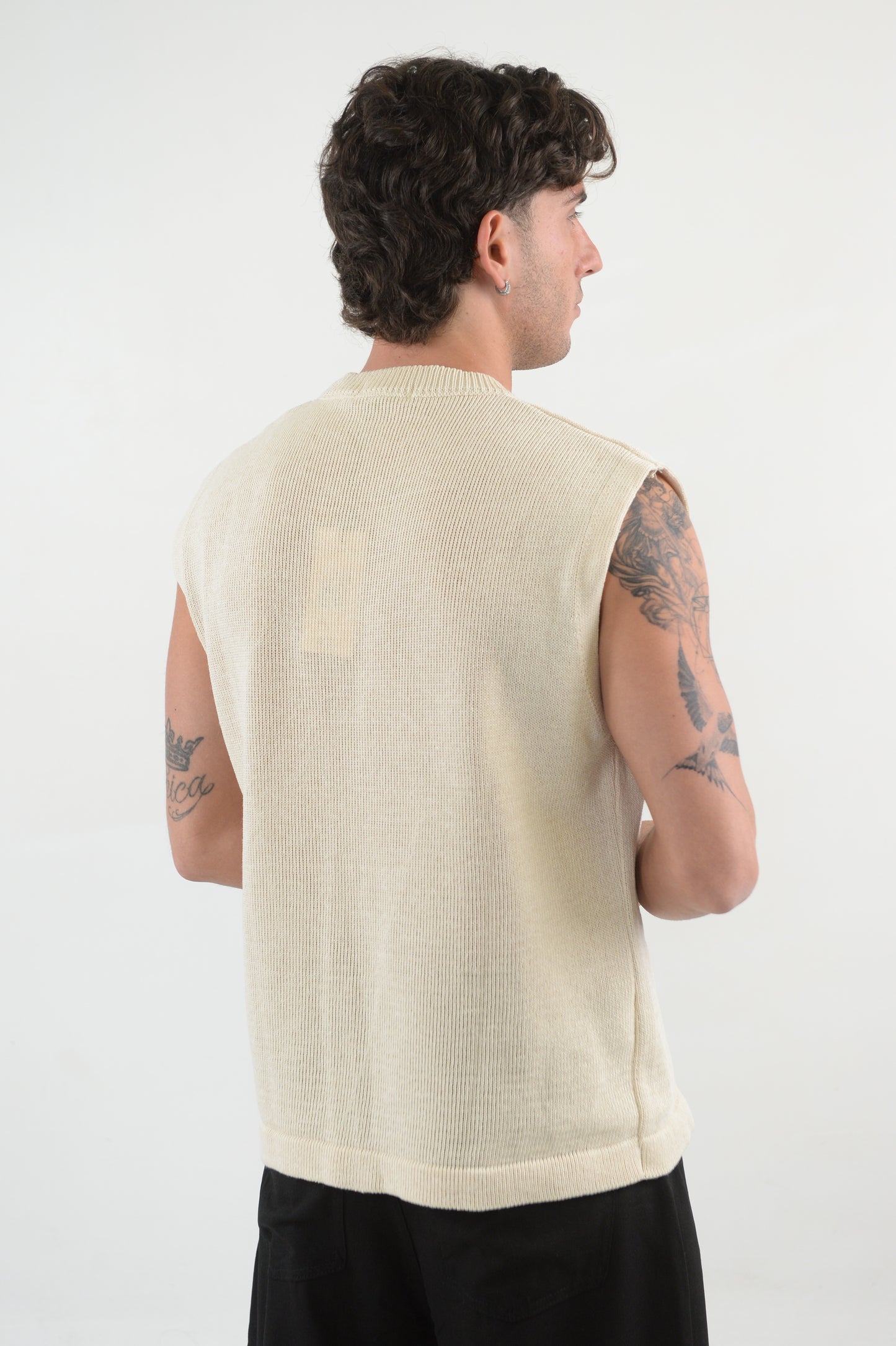 GILET BEIGE IN FILO