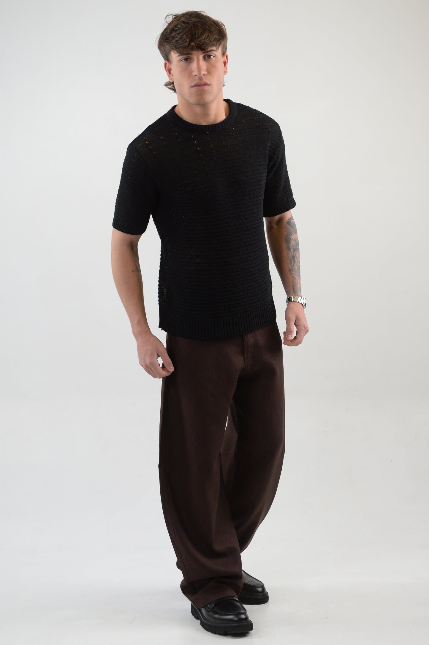 MAGLIA TRAFORATA BLACK