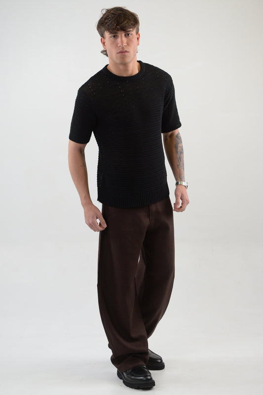 MAGLIA TRAFORATA BLACK