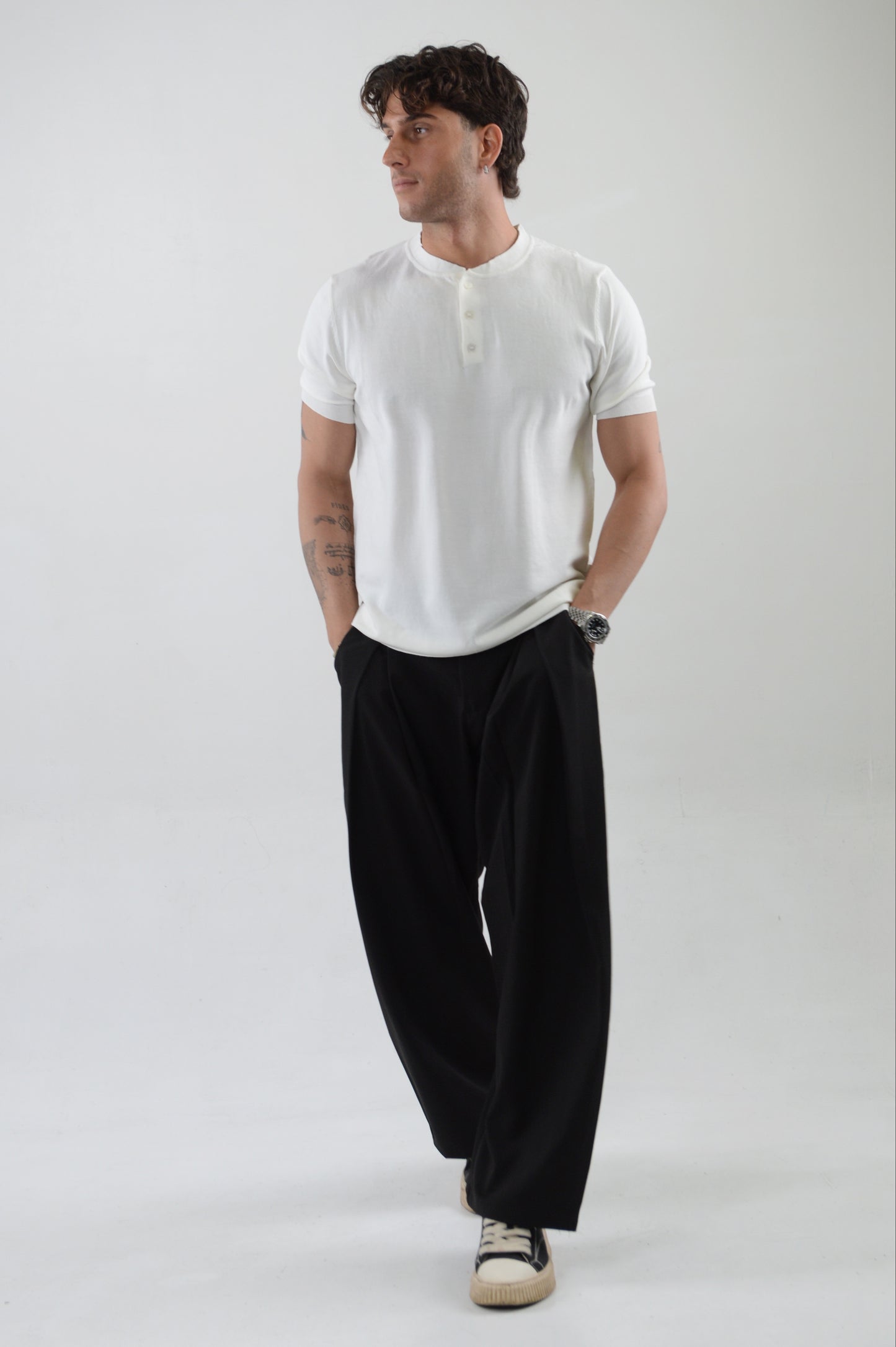 MAGLIA A BOTTONI PORTO CERVO WHITE
