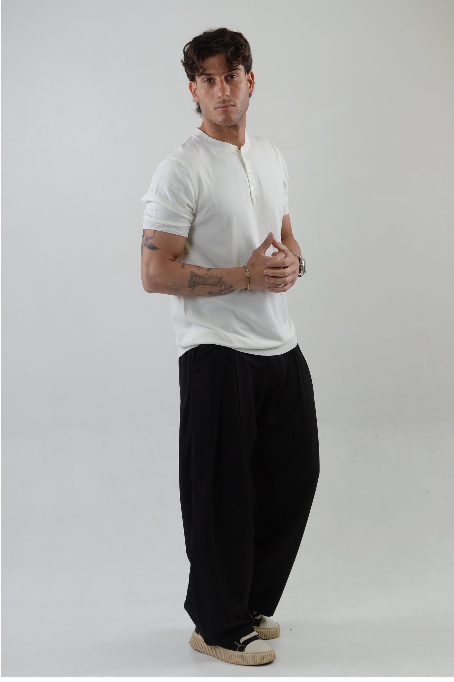 MAGLIA A BOTTONI PORTO CERVO WHITE