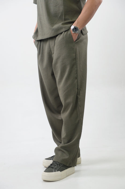 PANTALONE MYKONOS MISTO LINO VERDE