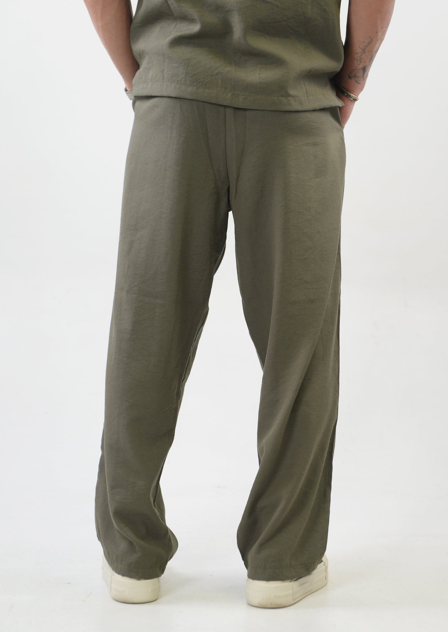 PANTALONE MYKONOS MISTO LINO VERDE