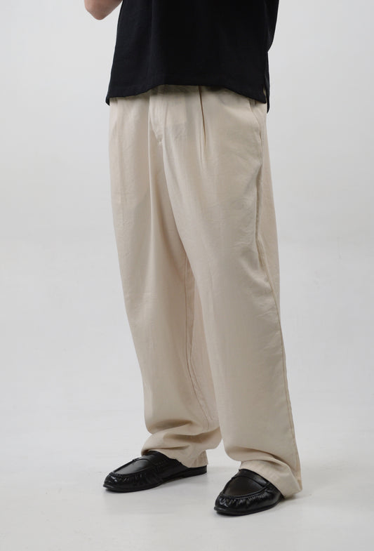 PANTALONE BEIGE MISTO LINO