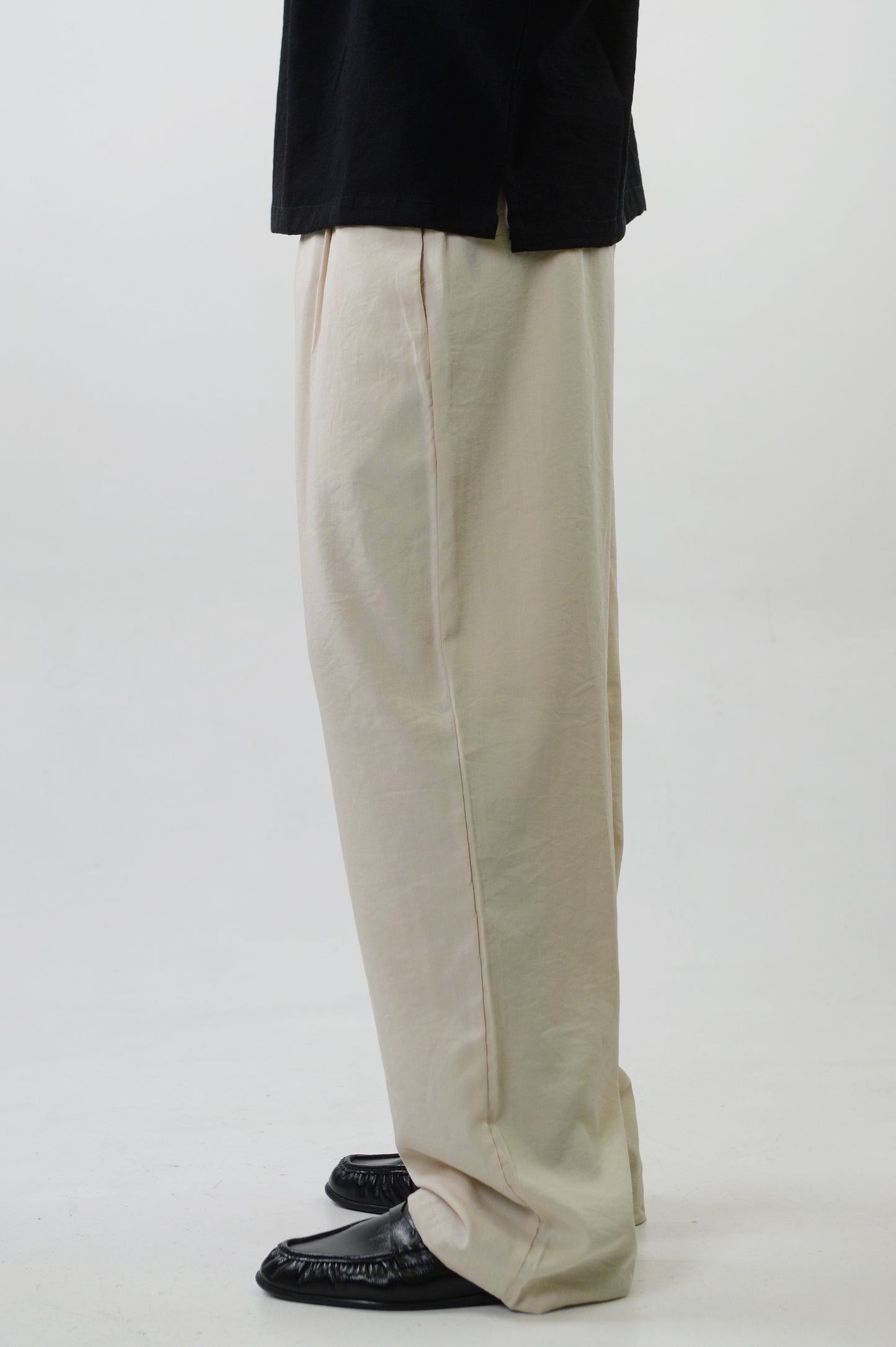 PANTALONE BEIGE MISTO LINO