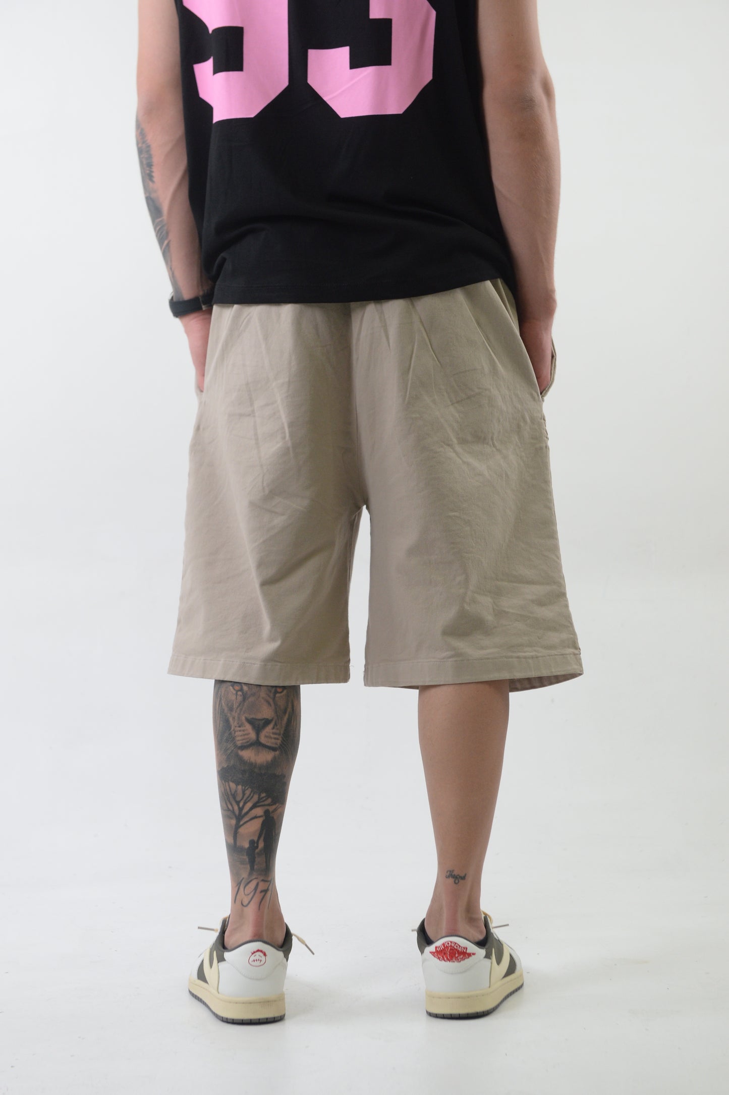 PANTALONCINO BEIGE SKATER FIT