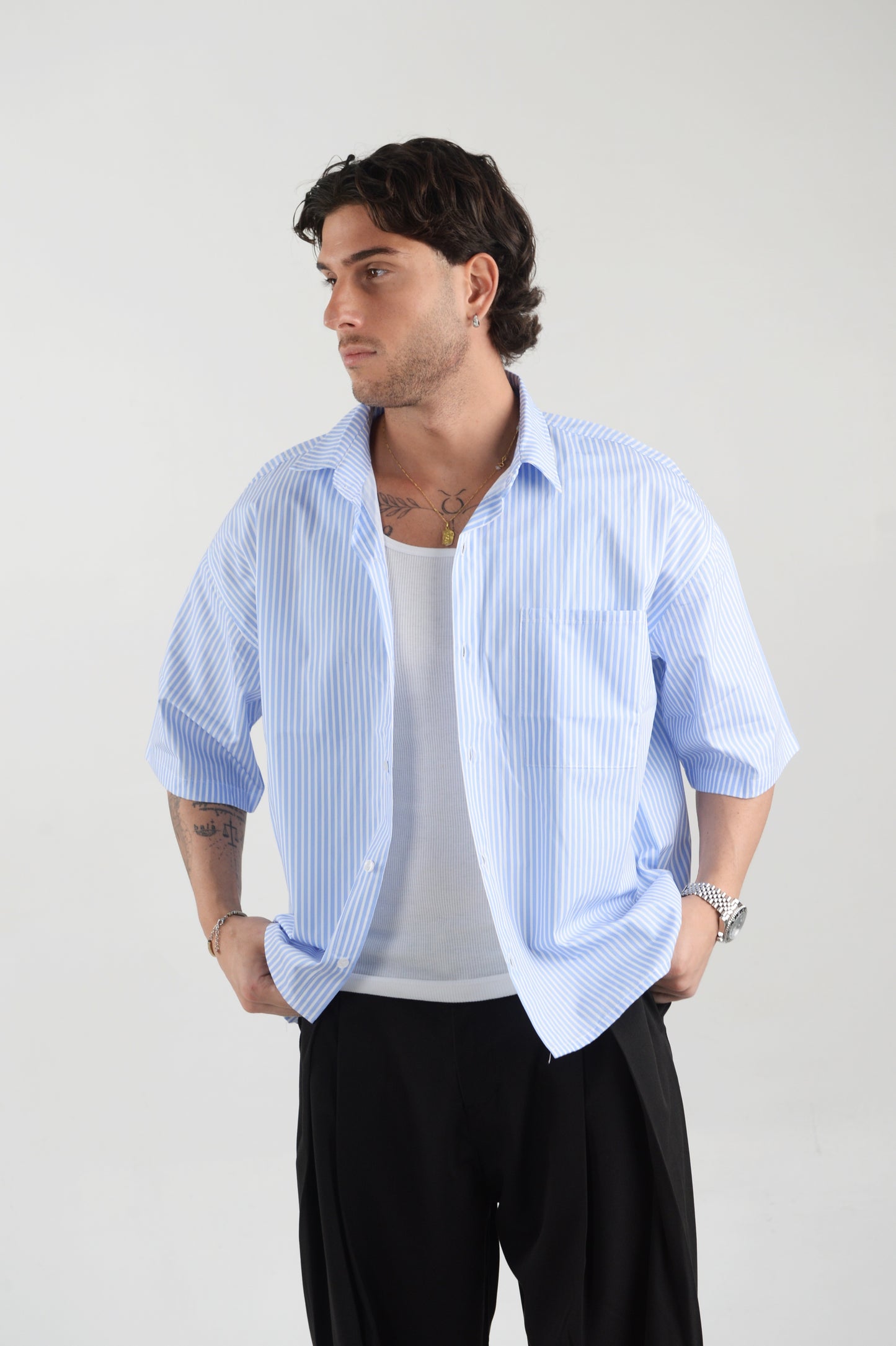camicia ibiza celeste