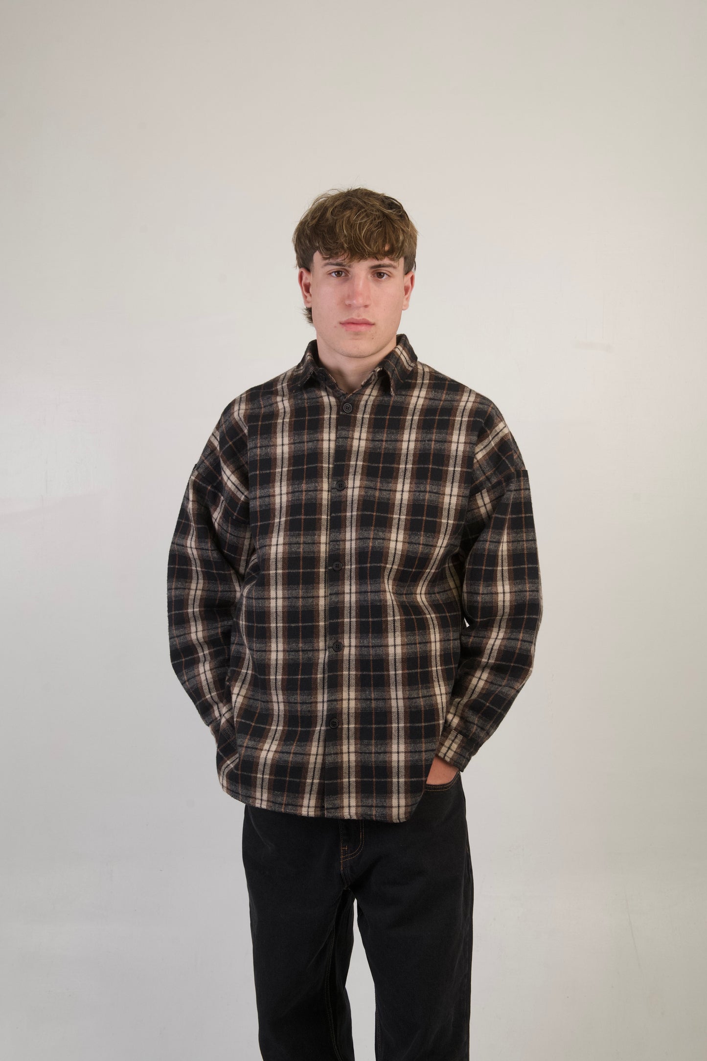 camicia oversize marrone