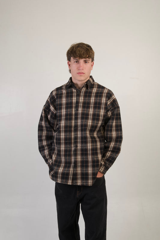 camicia oversize marrone