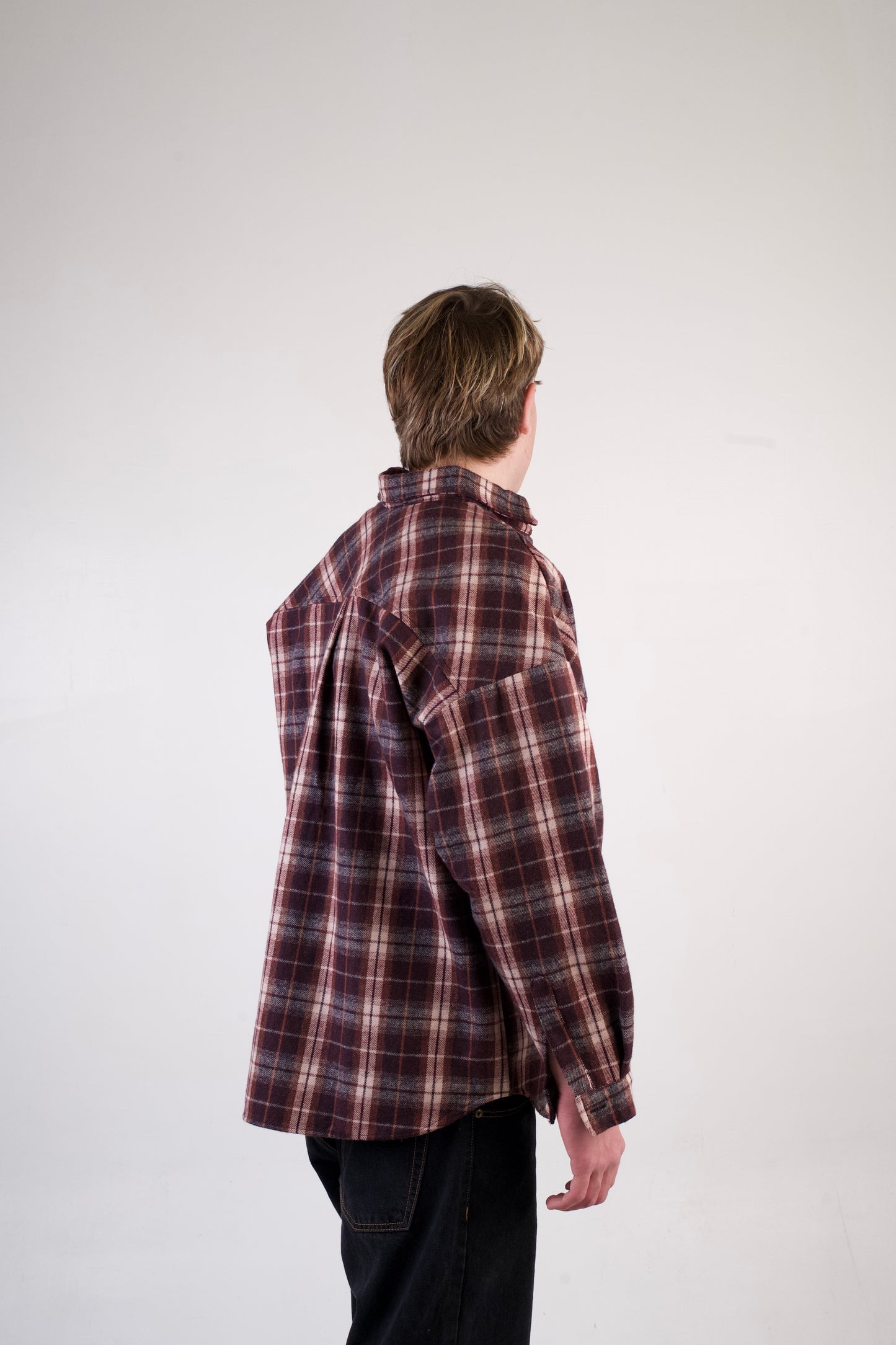 camicia oversize bordo