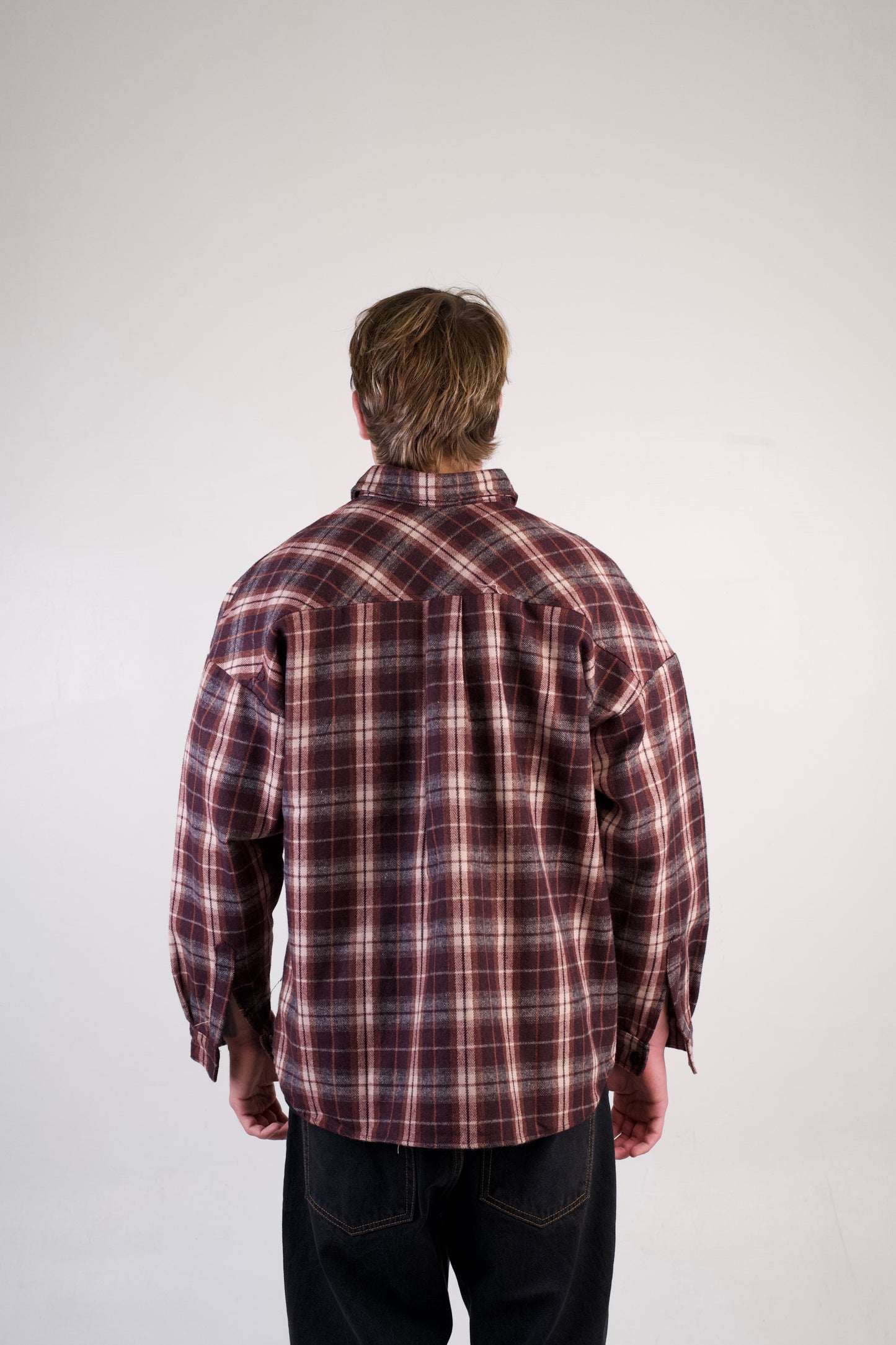 camicia oversize bordo