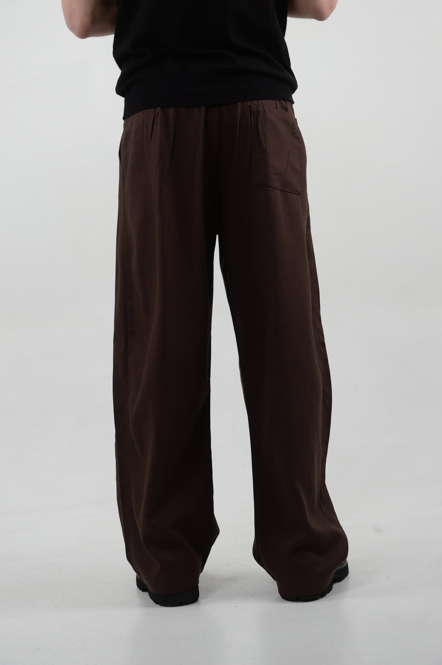 PANTALONE MISTO LINO BROWN